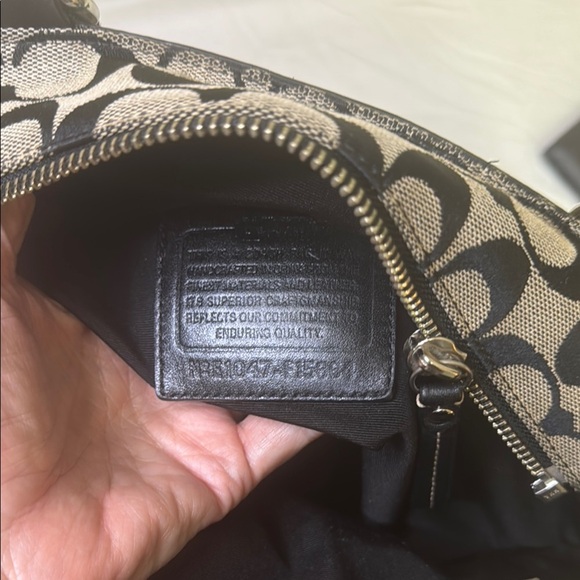 Coach Black and Tan Signature Tote with Leather Handles and leather Coach wallet - Picture 17 of 17